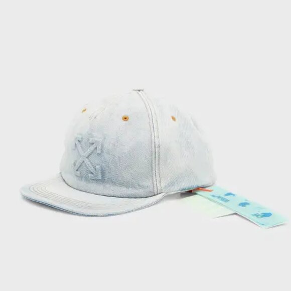 NWT360 Off-White Distressed Denim Arrows Colored Baseball Cap in Grey - Picture 2 of 16